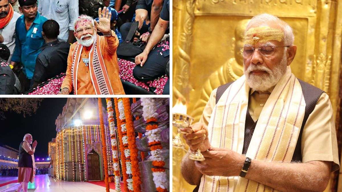 पीएम मोदी का रोड शो, जगह-जगह हुई पुष्पवर्षा, गर्भगृह में की पूजा-कामना, देखें
तस्वीरें